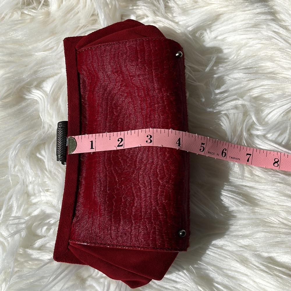 Authentic Tod’s ‘Scala Pochette’ Sera Clutch ~ in Red Pony Hair & Suede - Picture 16 of 16
